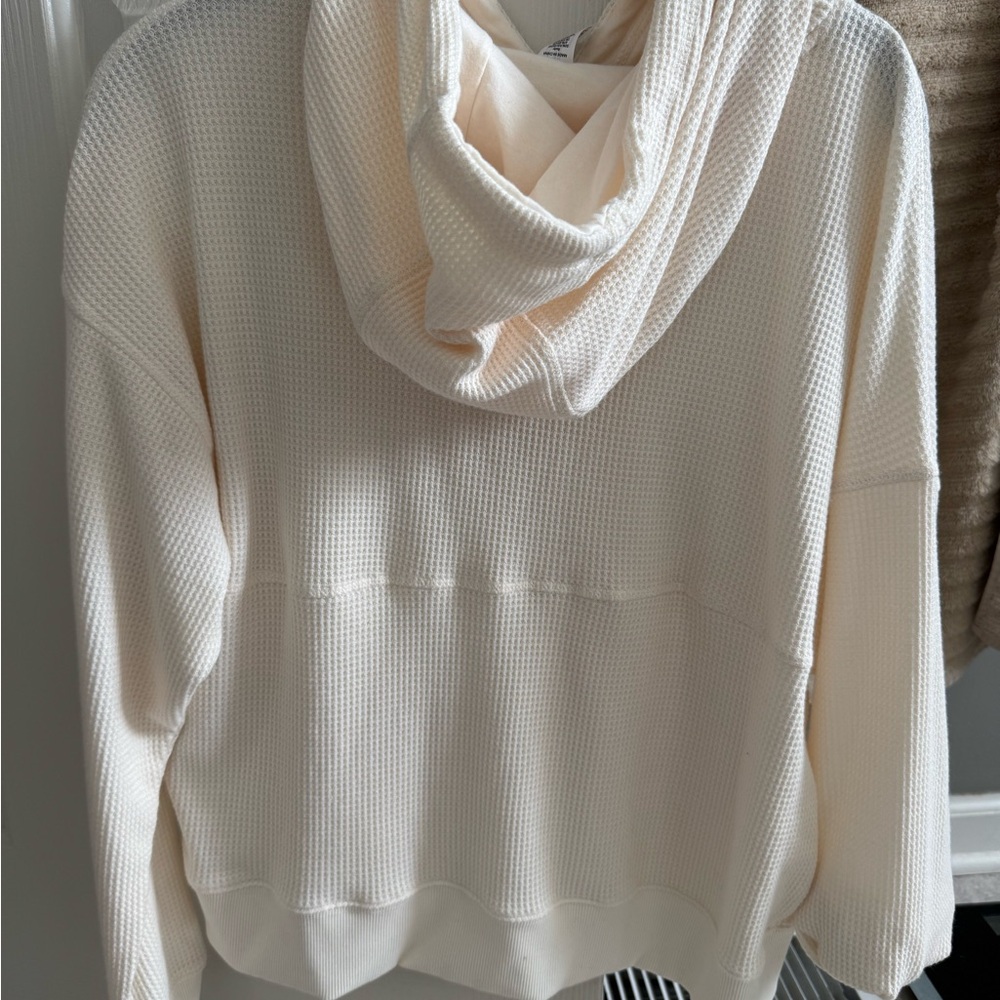 Yogalicious Off-White Waffle Knit Hoodie - Picture 3 of 4